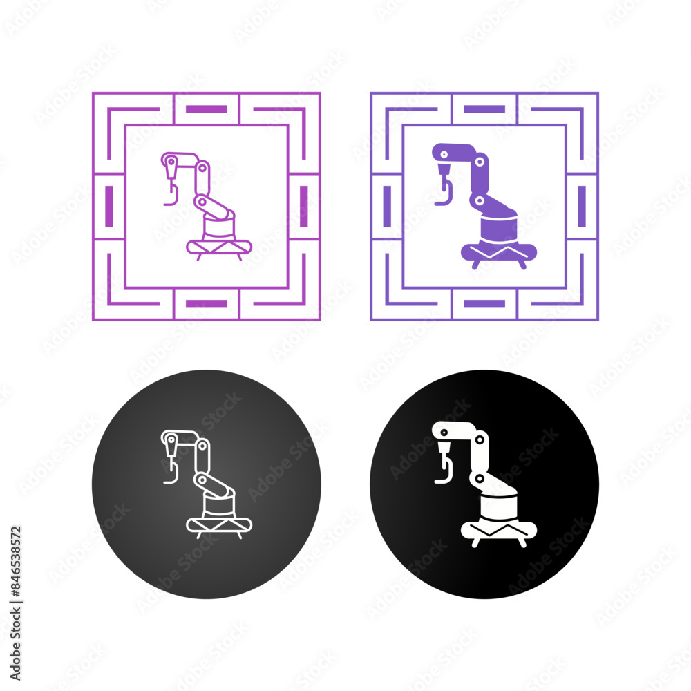 Industrial Robot Vector Icon Industrial Robot Vector Icon