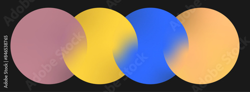 Four merged gradient circles with grain texture, good for logo design, text background