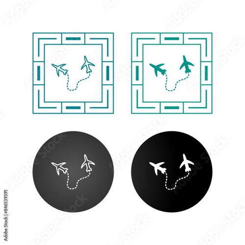 Round Travel Flights Vector Icon