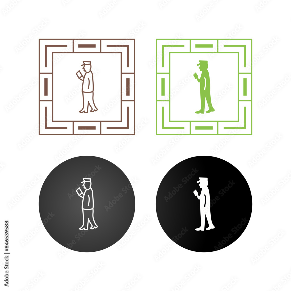 Guard Checking Passport Vector Icon Guard Checking Passport Vector Icon