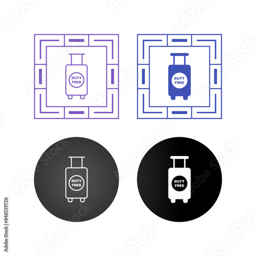Duty Free Luggage Vector Icon