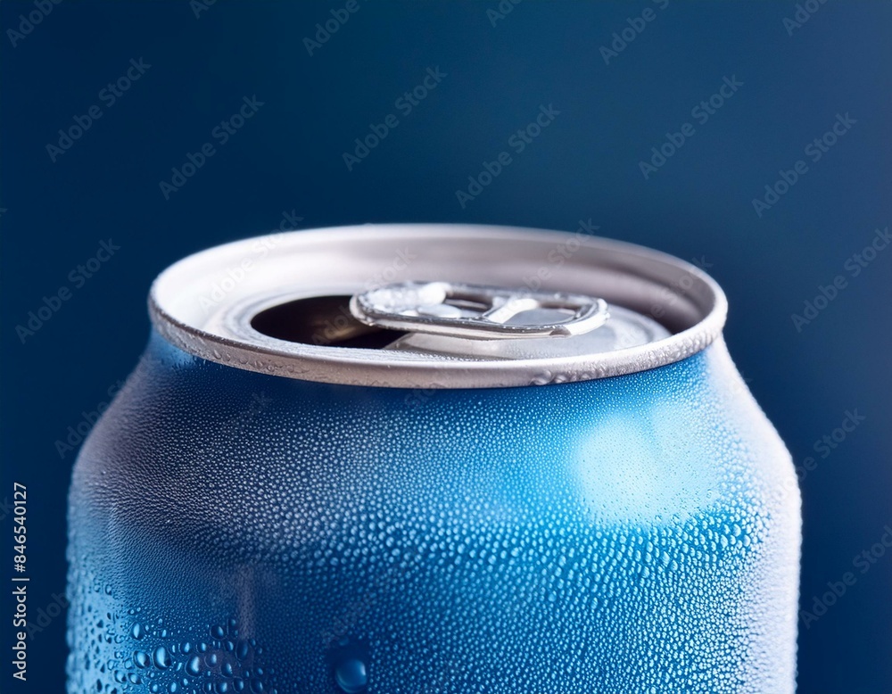 Macro close shot of a frosty soda can with room for text, ideal for product advertisement, isolated background, studio lighting Macro close shot of a frosty soda can with room for text, ideal for product advertisement, isolated background, studio lighting