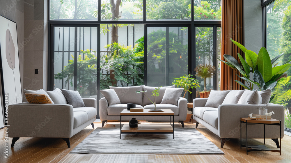 Living room with two couches and a coffee table Living room with two couches and a coffee table
