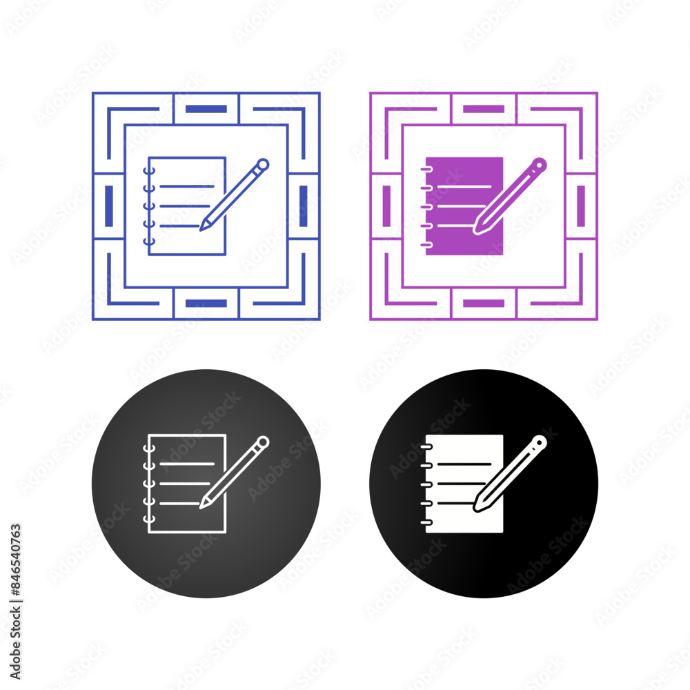 Notebook & Pen Vector Icon Notebook & Pen Vector Icon