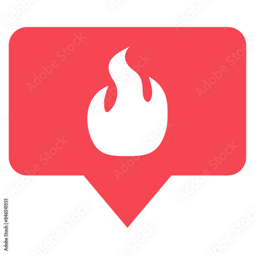 Vector trend fire icon isolated on white background. Social media visual popularity sign. 