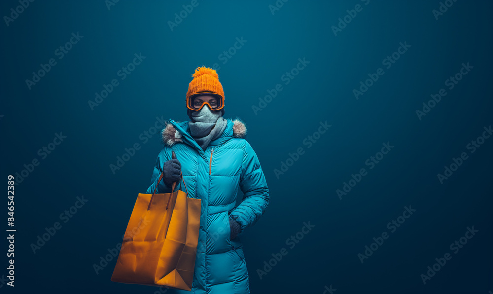 Fototapeta premium Shopping. Shopping bag. Cheerful happy woman enjoying shopping.Woman and shopping bags. Shopping mall. Sale. Discounts. Design
