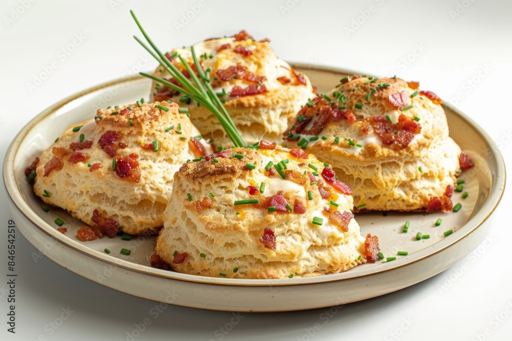 Delicious Bacon-Cheese Biscuits with Crumbled Bacon Topping Delicious Bacon-Cheese Biscuits with Crumbled Bacon Topping