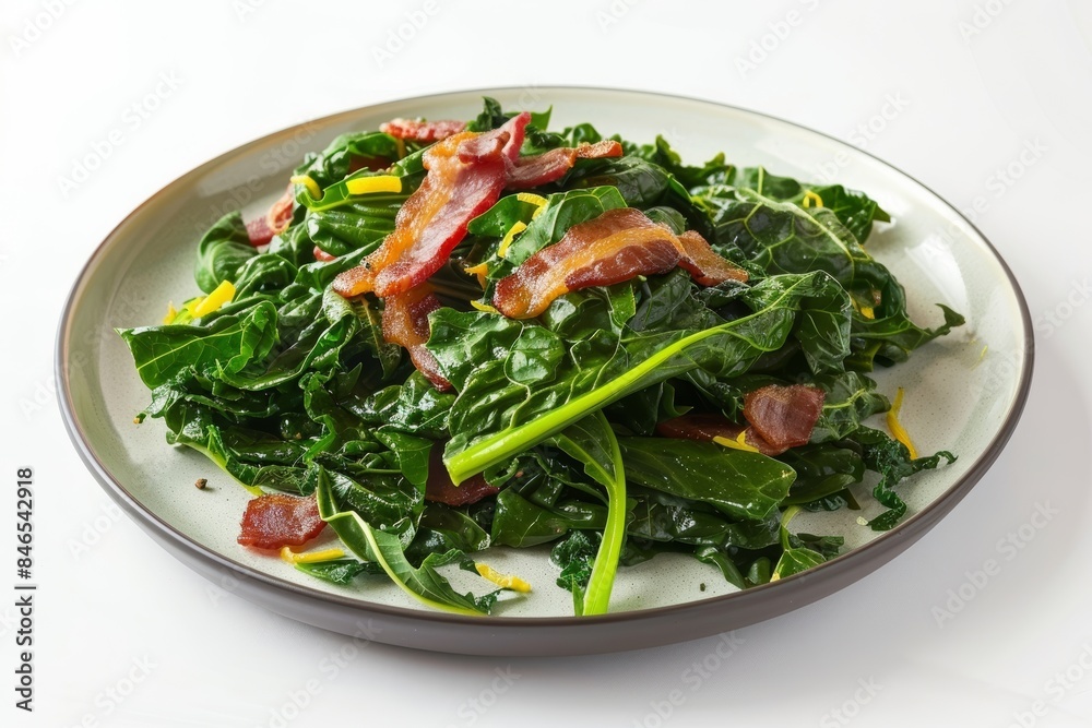 Bacon-Braised Mustard Greens with a Burst of Fresh Lemon Juice Bacon-Braised Mustard Greens with a Burst of Fresh Lemon Juice
