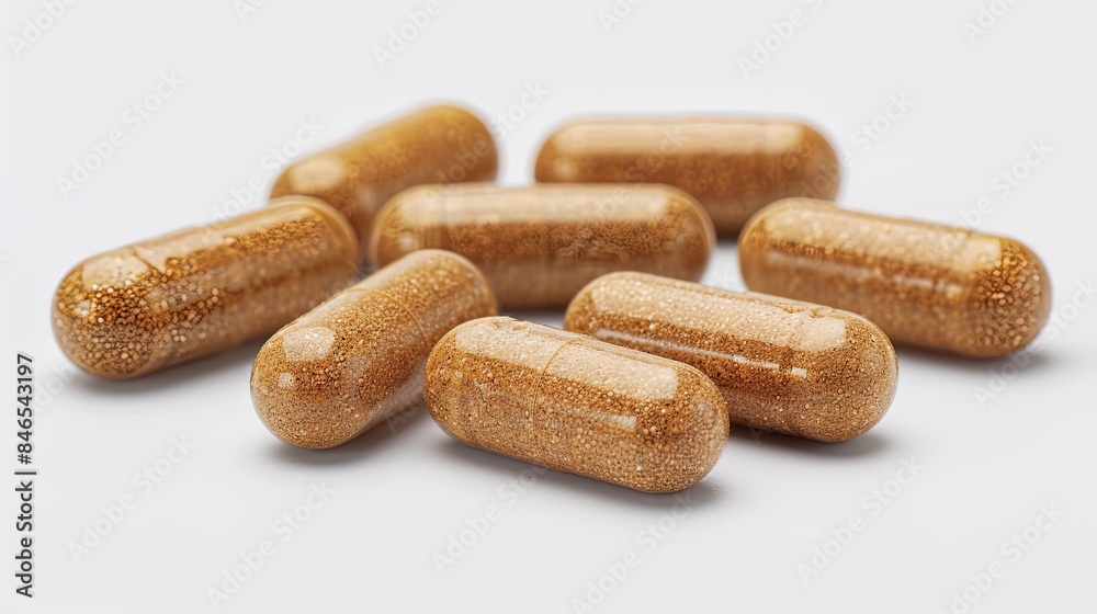 Dietary supplement capsule pill isolated on white background Dietary supplement capsule pill isolated on white background