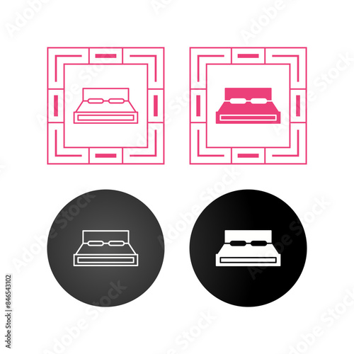 Double Bed Vector Icon