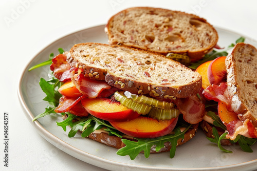 Irresistible Bacon, Peach, and Arugula Sandwich: A Culinary Masterpiece