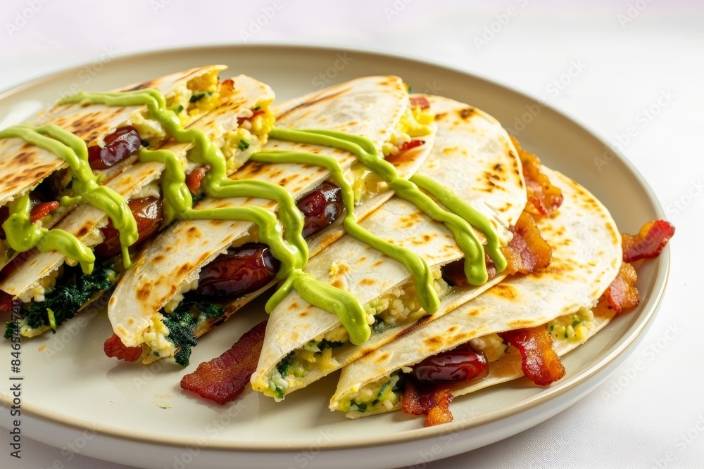 Bacon and Manchego Quesadillas with Spinach and Dates Bacon and Manchego Quesadillas with Spinach and Dates