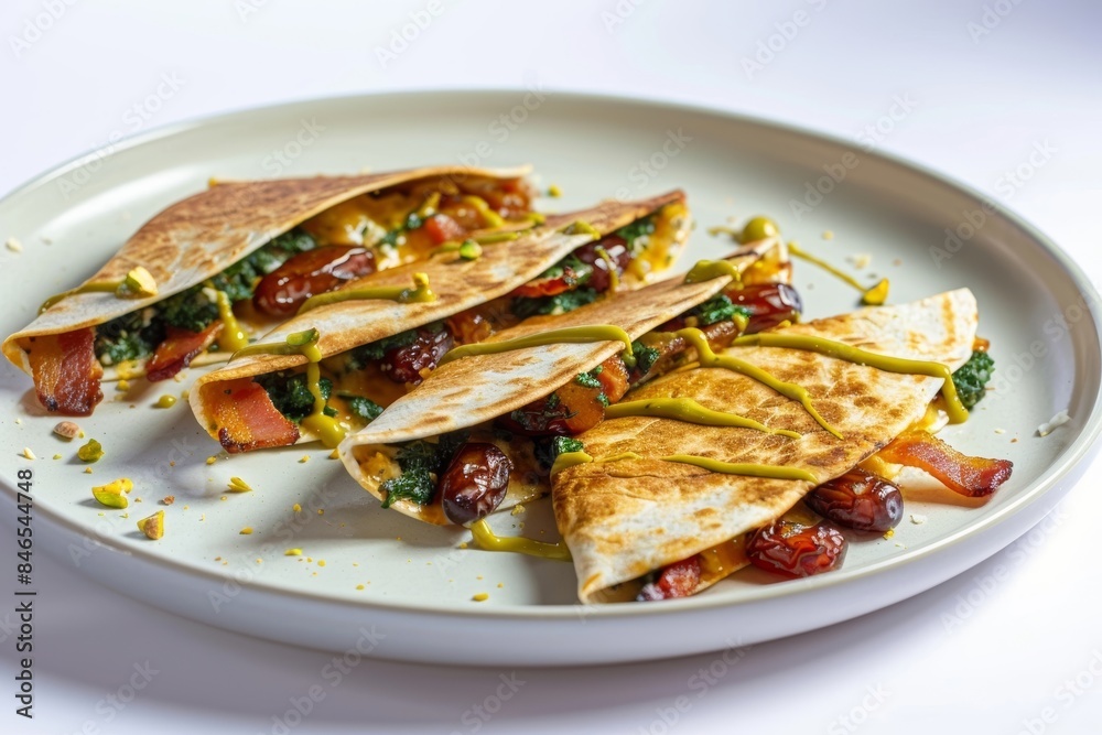 Flavorful Bacon and Manchego Quesadillas with Spinach and Dates
