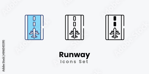 Runway icons vector set stock illustration