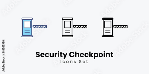 Security Checkpoint icons vector set stock illustration