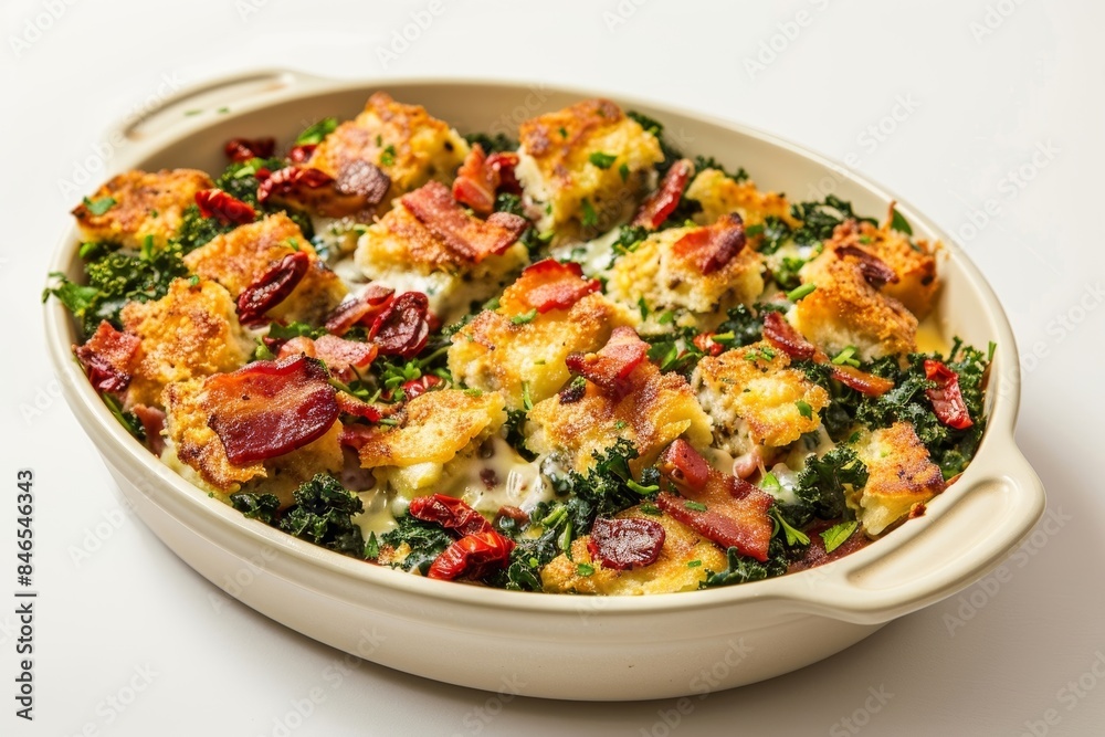Luscious Bacon and Kale Strata with Sundried Tomatoes and Chopped Parsley Luscious Bacon and Kale Strata with Sundried Tomatoes and Chopped Parsley