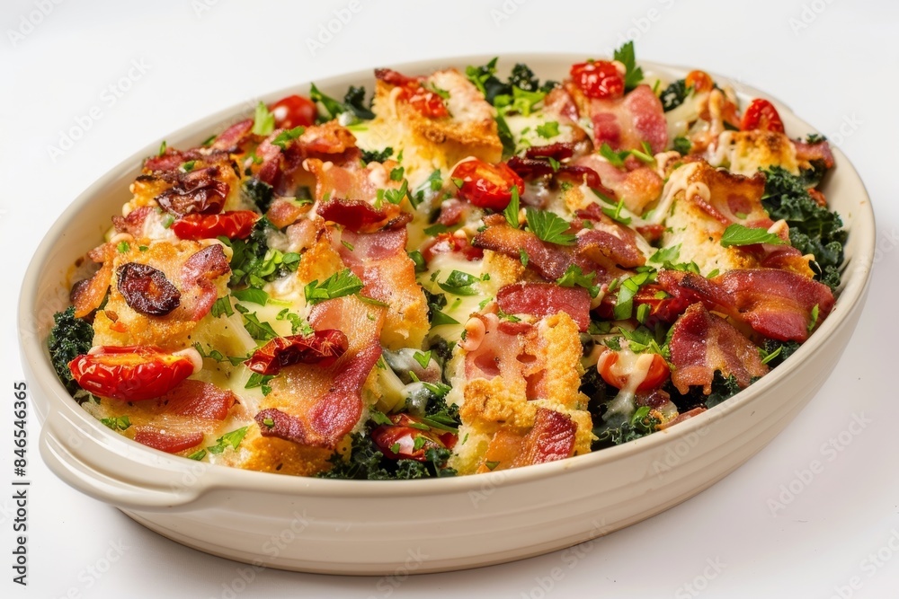 Hearty Bacon and Kale Strata with Sundried Tomatoes and Cheese Hearty Bacon and Kale Strata with Sundried Tomatoes and Cheese