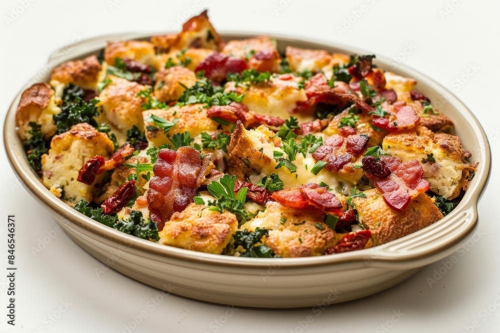 Hearty Bacon and Kale Strata with Sundried Tomatoes and Cheese Hearty Bacon and Kale Strata with Sundried Tomatoes and Cheese