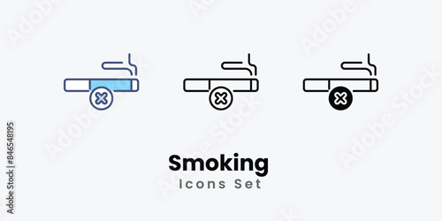 Smoking icons vector set stock illustration