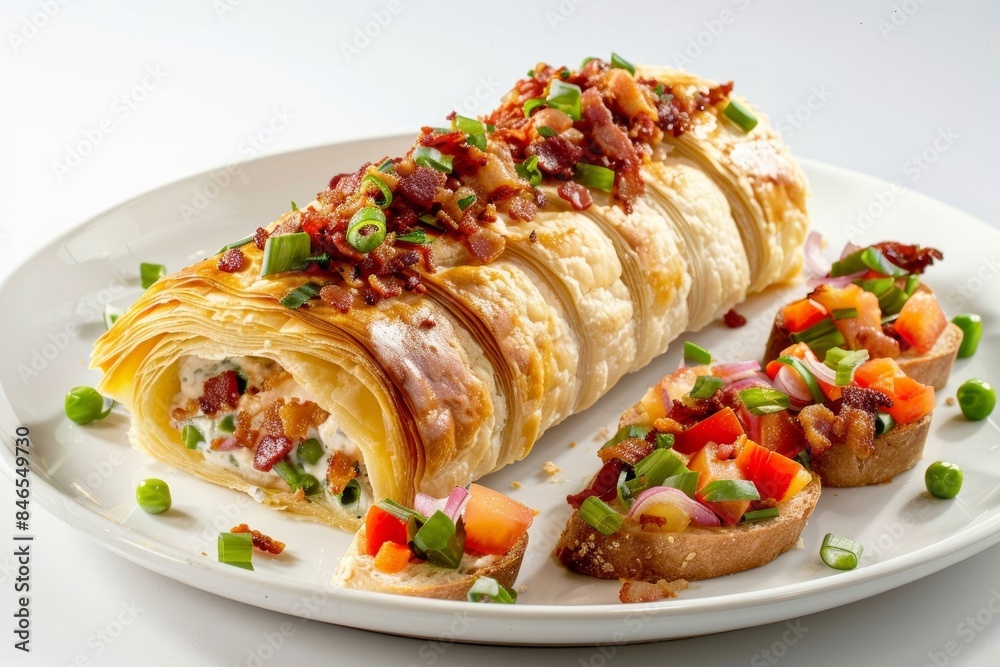 Bacon Ranch Cream Cheese Wellington on a Bed of Crostini Bacon Ranch Cream Cheese Wellington on a Bed of Crostini