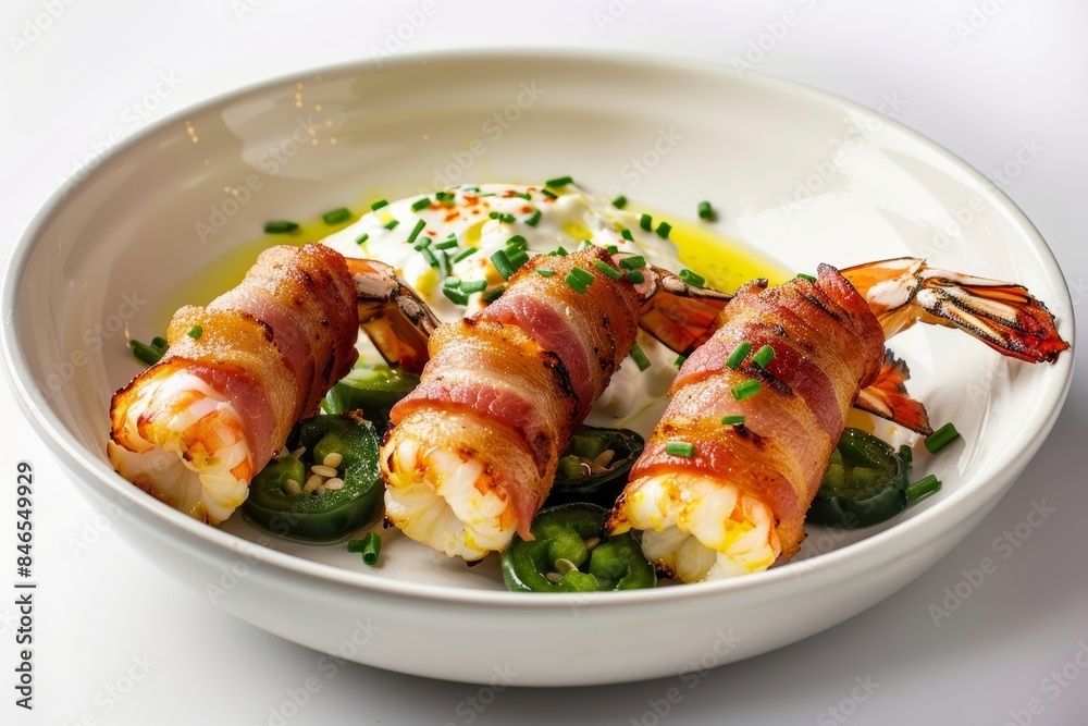 Crispy Bacon-Wrapped Prawns with Cheesy Jalapeno Dip Crispy Bacon-Wrapped Prawns with Cheesy Jalapeno Dip
