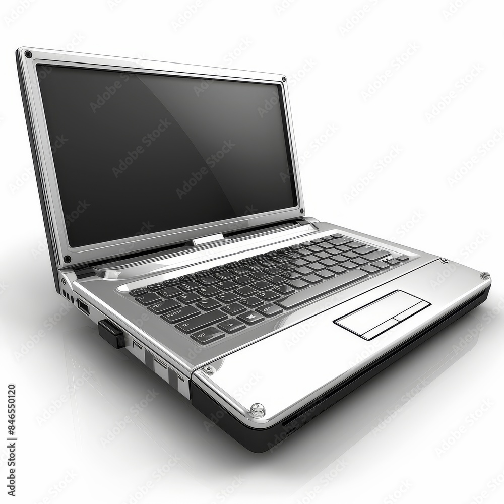 New Opened NoteBook. Portable Computer. Laptop. On the white background. New Opened NoteBook. Portable Computer. Laptop. On the white background.