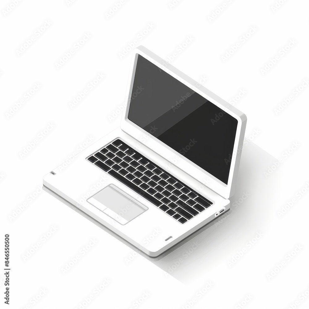 New Opened NoteBook. Portable Computer. Laptop. On the white background. New Opened NoteBook. Portable Computer. Laptop. On the white background.