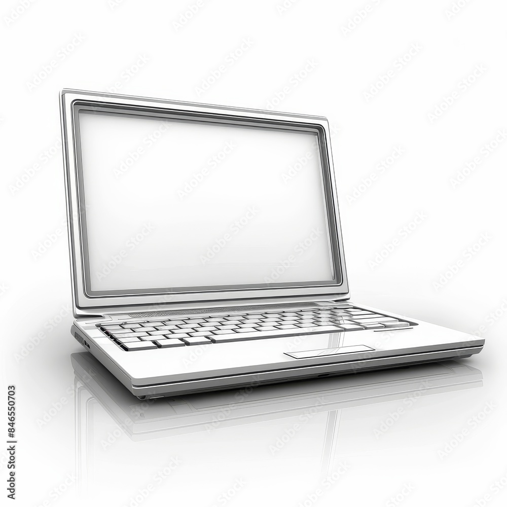 New Opened NoteBook. Portable Computer. Laptop. On the white background. New Opened NoteBook. Portable Computer. Laptop. On the white background.