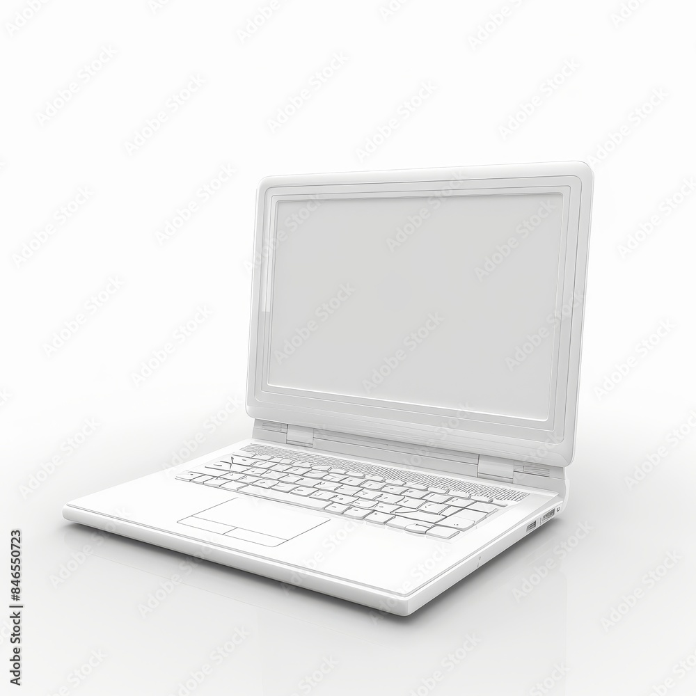 New Opened NoteBook. Portable Computer. Laptop. On the white background. New Opened NoteBook. Portable Computer. Laptop. On the white background.