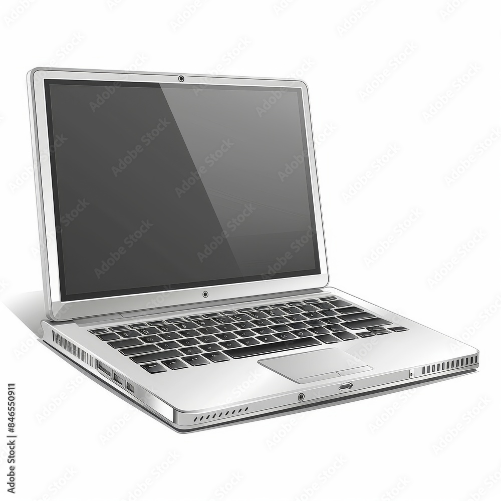 New Opened NoteBook. Portable Computer. Laptop. On the white background. New Opened NoteBook. Portable Computer. Laptop. On the white background.