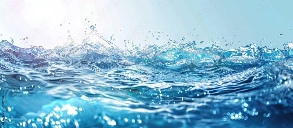 Engaging Summer Banner Background with Clear Water Surface Texture, Waves, and Copy Space for Cosmetics. Engaging Summer Banner Background with Clear Water Surface Texture, Waves, and Copy Space for Cosmetics.