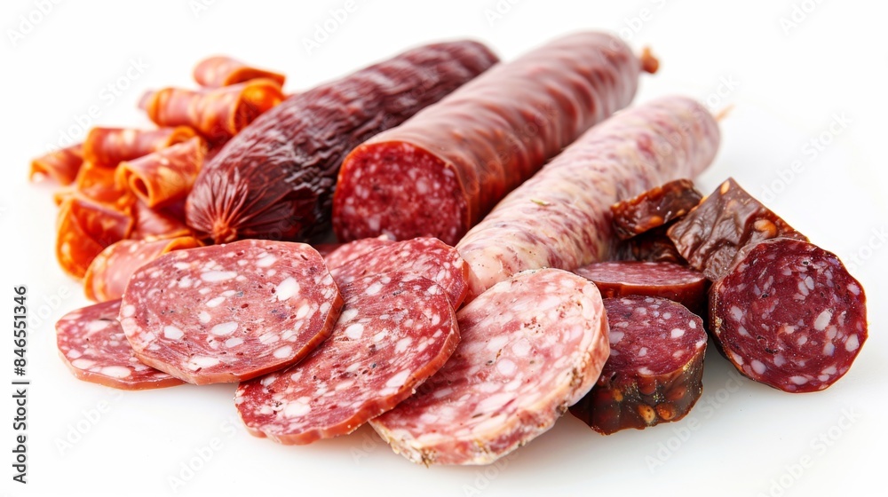 Assorted Cured Meats and Sausages Generative AI Assorted Cured Meats and Sausages Generative AI