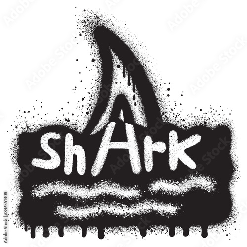 Spray Painted Graffiti shark Sprayed isolated with a white background