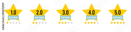 set of rating stars badges, flat design.