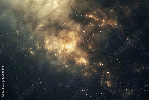 Celestial Scene with Stars and Galaxies. Space exploration concept