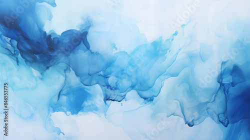 Beautiful watercolors blue abstract painting