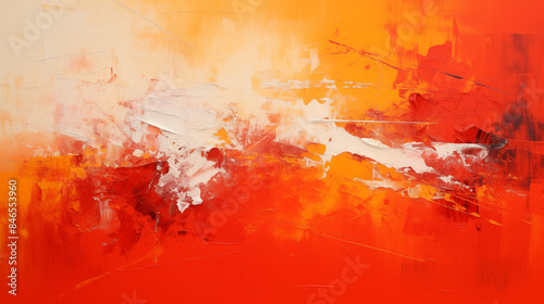 Abstract art painting in red colors