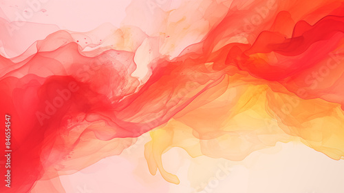 Abstract watercolors painting in warm red colors