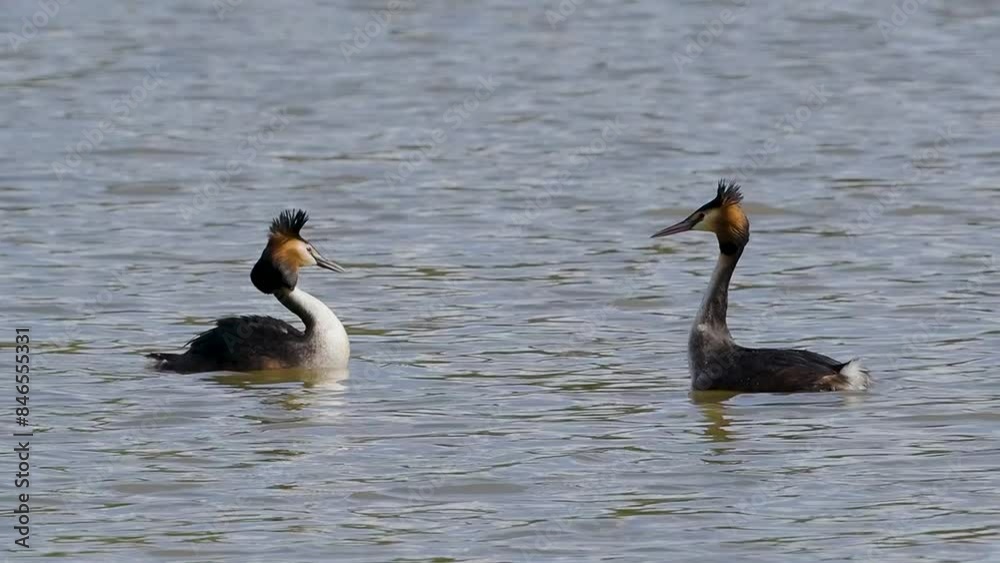 Great Crested Grebe Mirroring During Courtship Great Crested Grebe Mirroring During Courtship