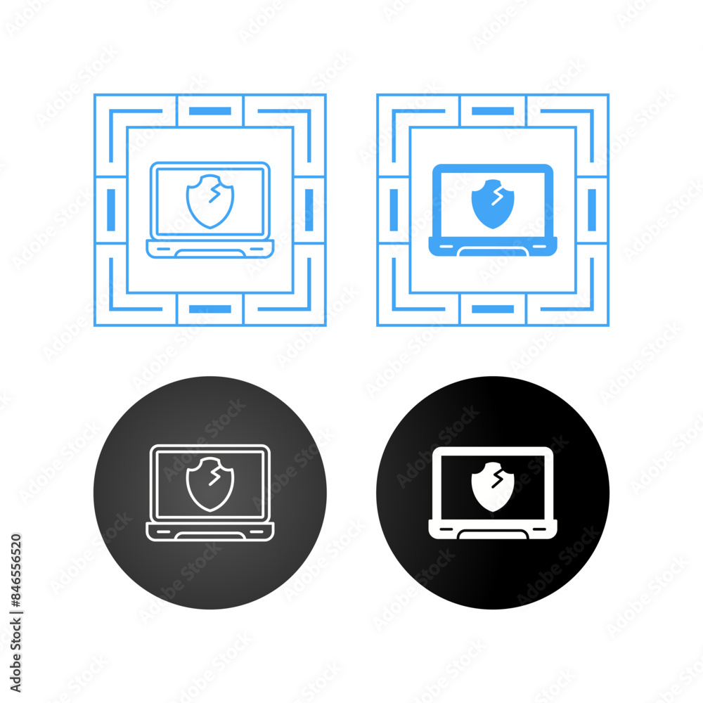 Broken Shield Vector Icon Broken Shield Vector Icon