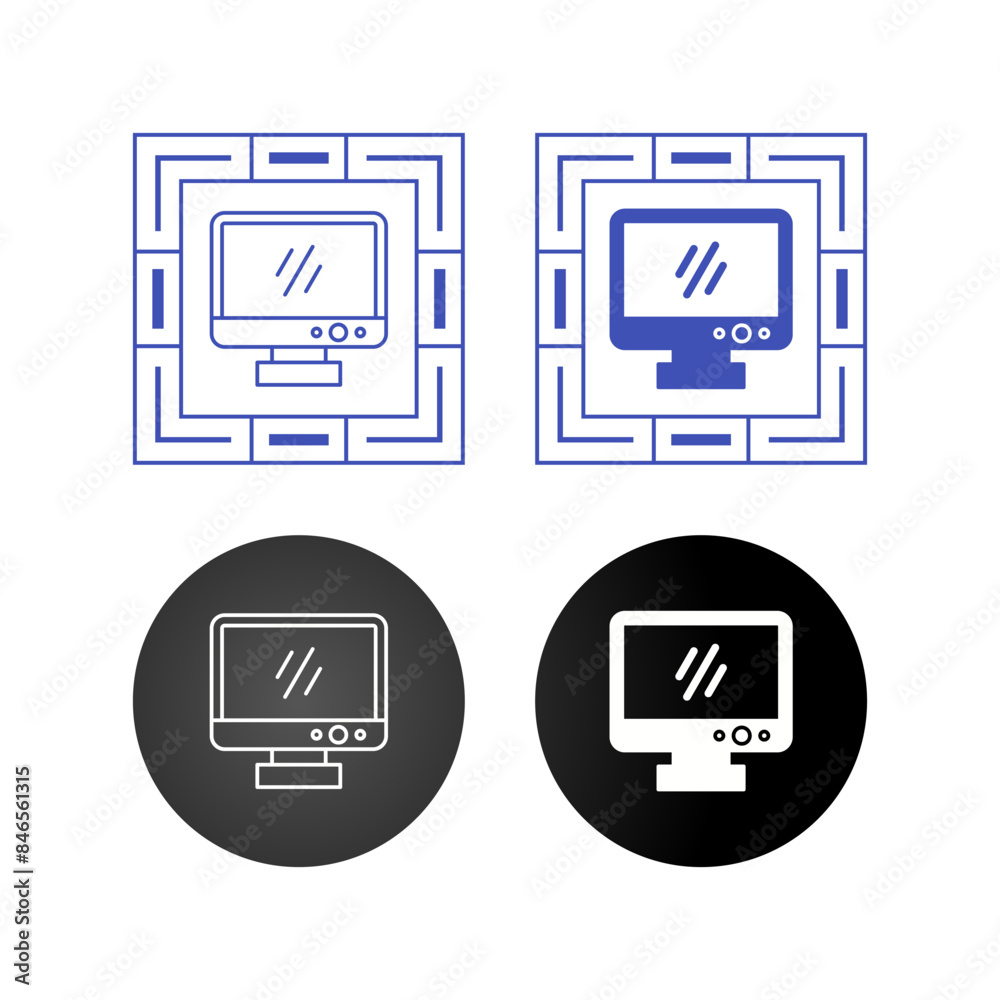 Monitor Vector Icon Monitor Vector Icon