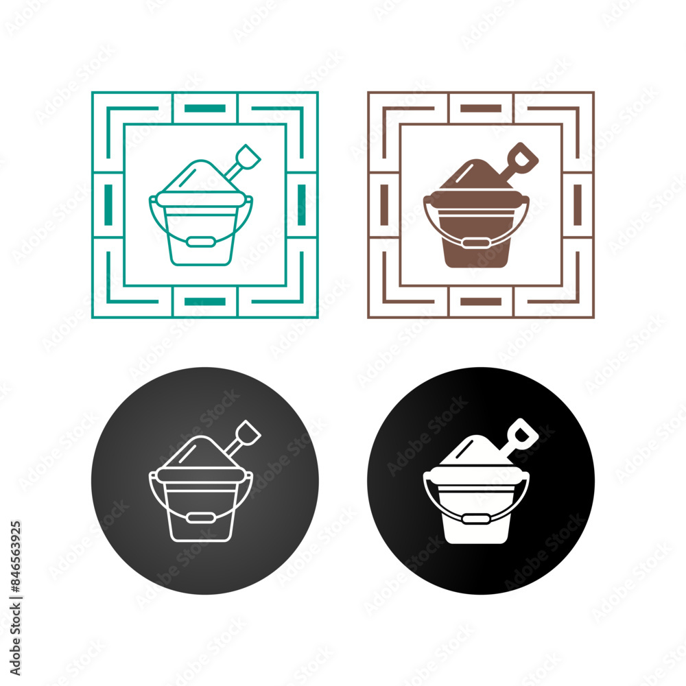 Sand Bucket Vector Icon Sand Bucket Vector Icon