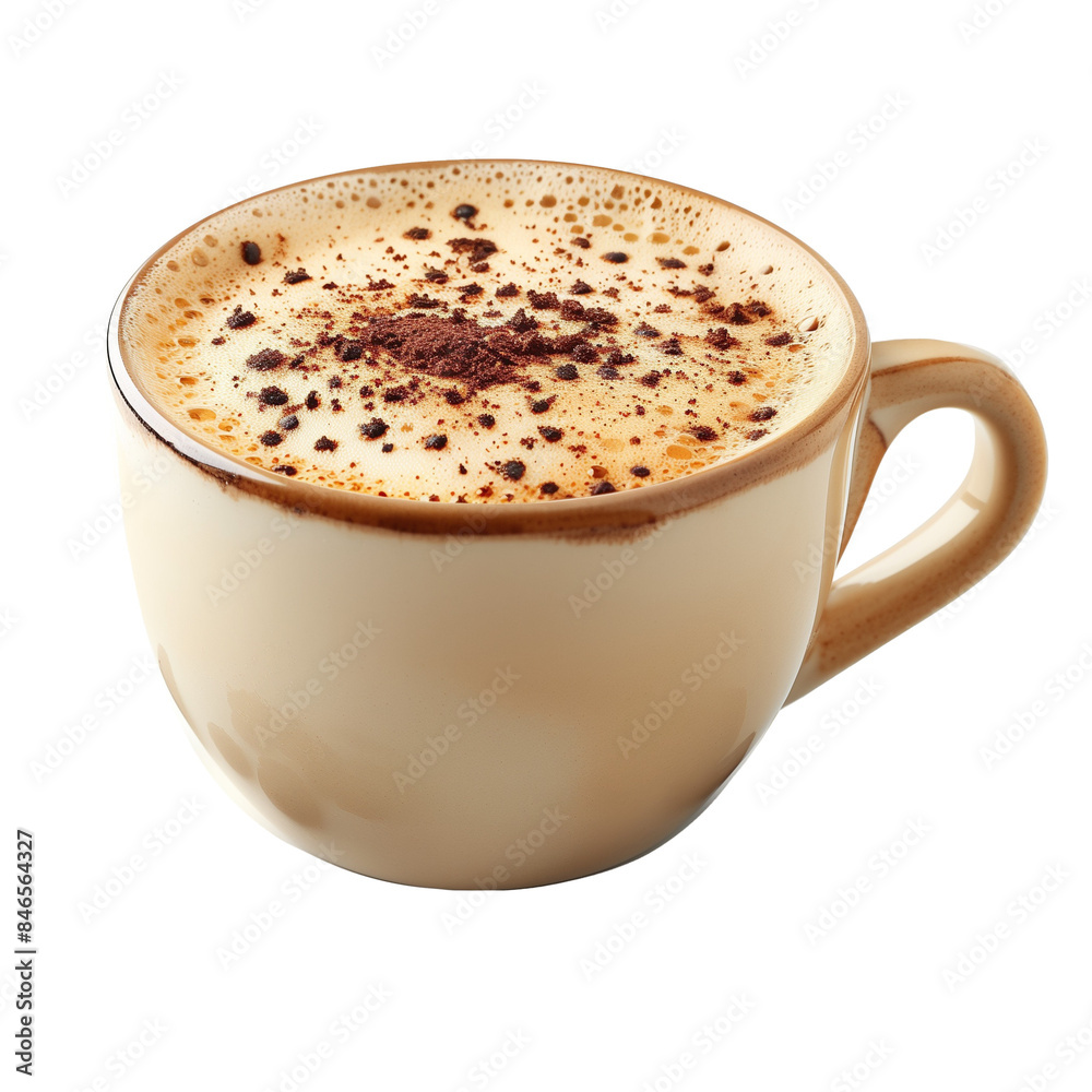 Aroma coffee in white cup, side view Aroma coffee in white cup, side view
