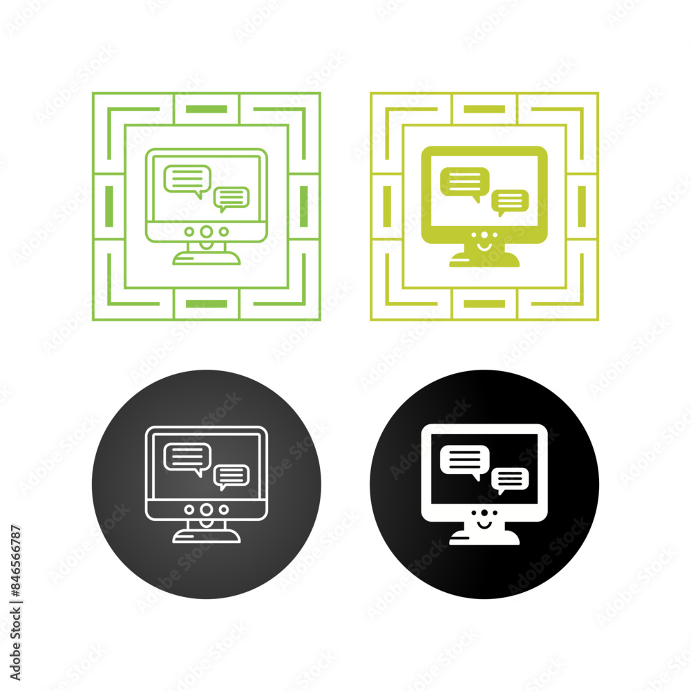 Chat Lcd Vector Icon Chat Lcd Vector Icon