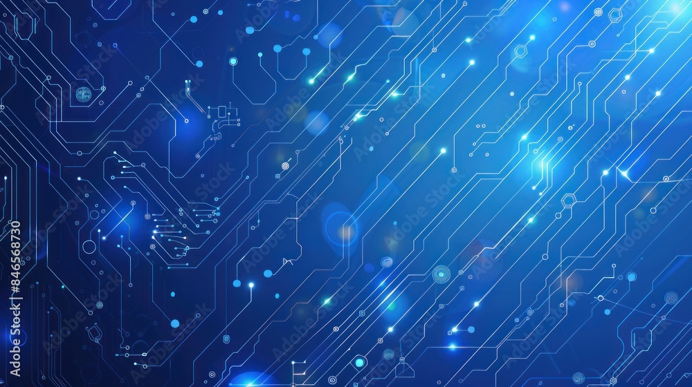 Fototapeta premium Electronic circuit board. Technology Concept ,Microchip CPU Processor Circuit Board. Digital Line