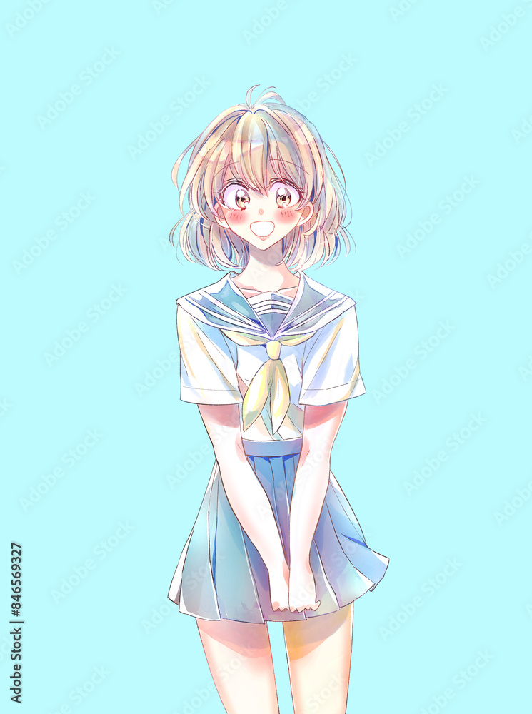 セーラー服の女子学生 夏服 セーラー服の女子学生 夏服