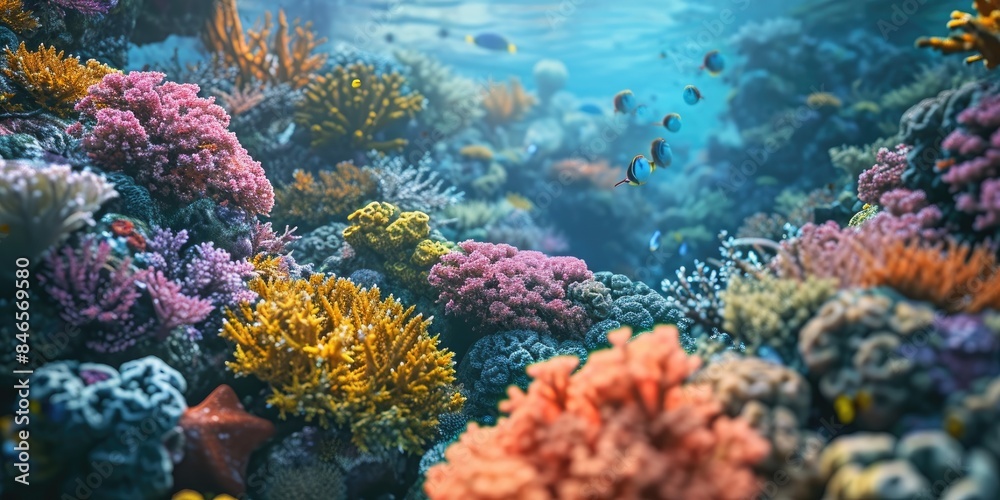 Fototapeta premium Represents the biodiversity in aquatic environments