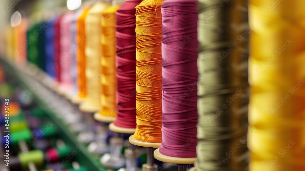 Industrial Fabric Textile Pattern Production with Threads - High-Resolution with Copy Space Industrial Fabric Textile Pattern Production with Threads - High-Resolution with Copy Space