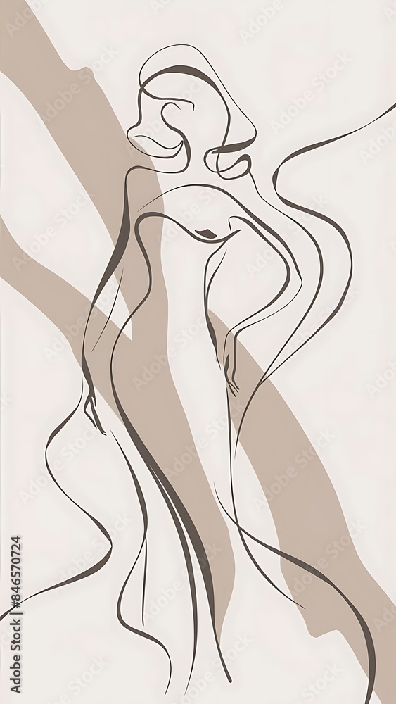 Abstract Woman Line Art Canvas Print Abstract Woman Line Art Canvas Print