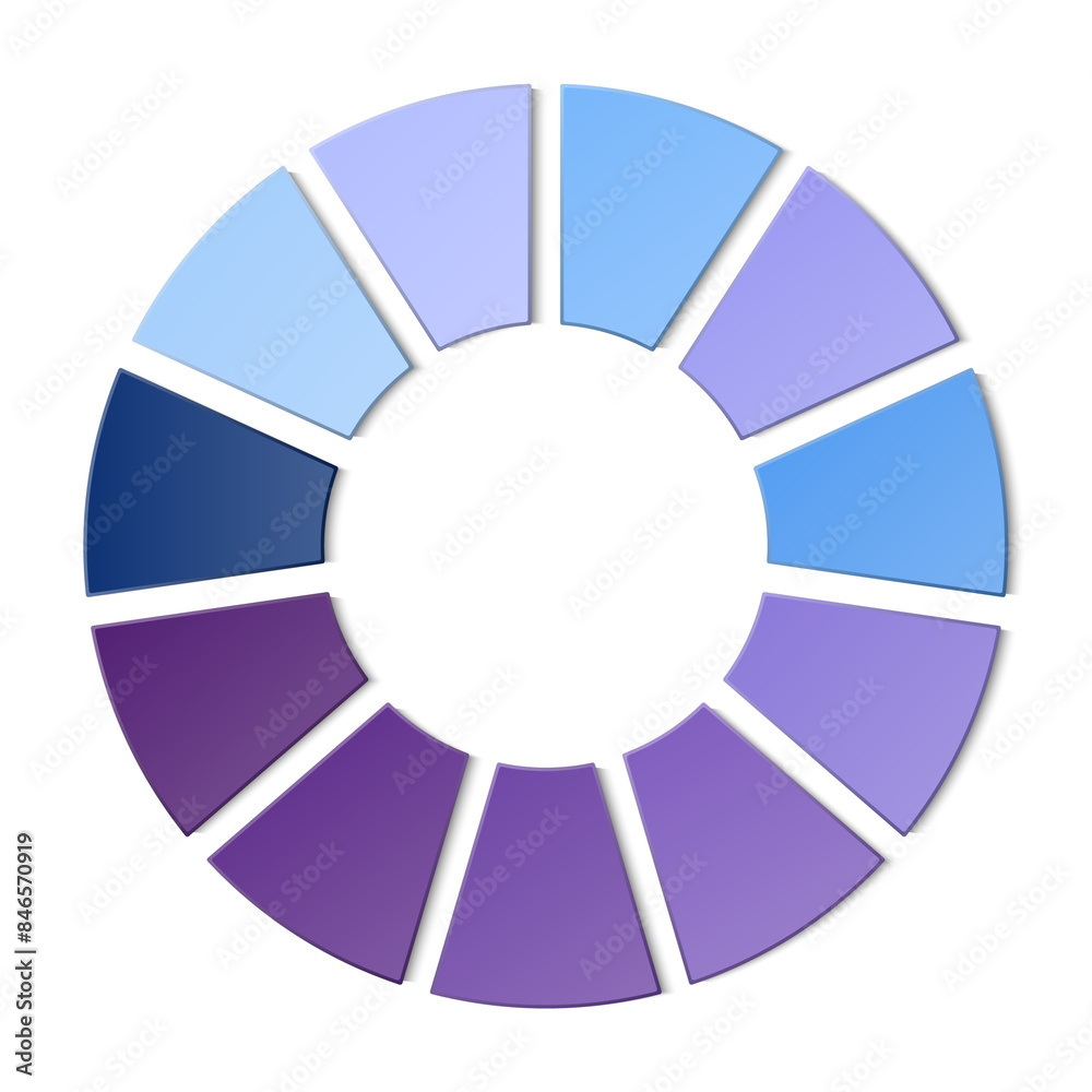 Blue tone circle infographic with 11 steps, process or options. Blue tone circle infographic with 11 steps, process or options.